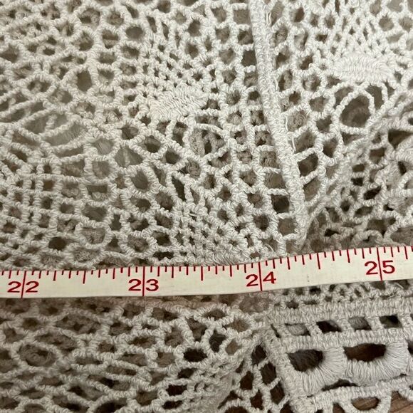 Anthropologie Sparrow Cream Summer Scalloped Crochet Poncho Top XS - Picture 10 of 10